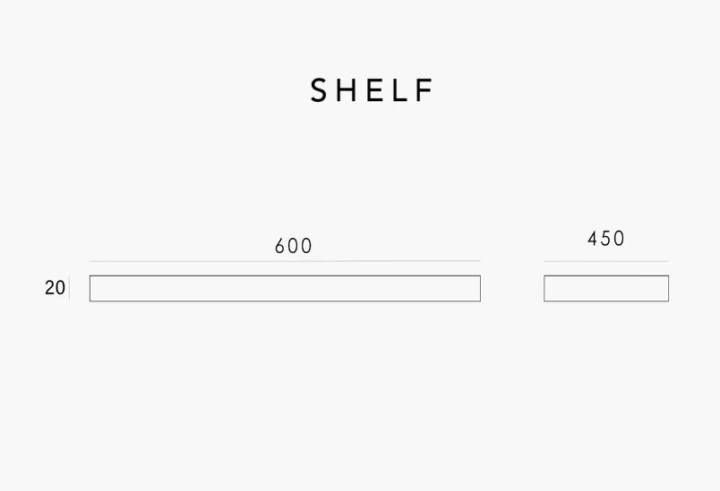 Byron Vanity 600mm - Black Oak shelf drawing