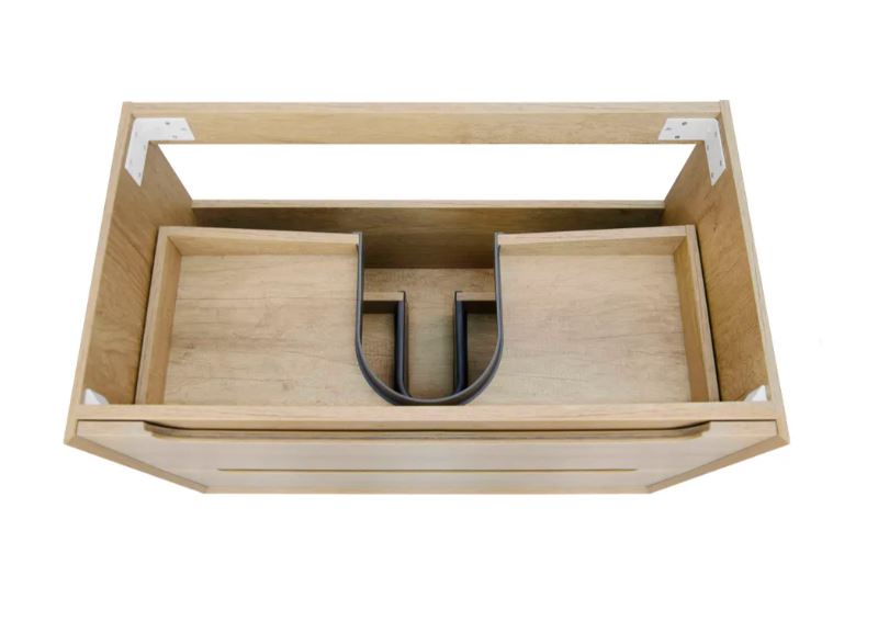 Byron Vanity 600mm - Wood Grain Oak top view