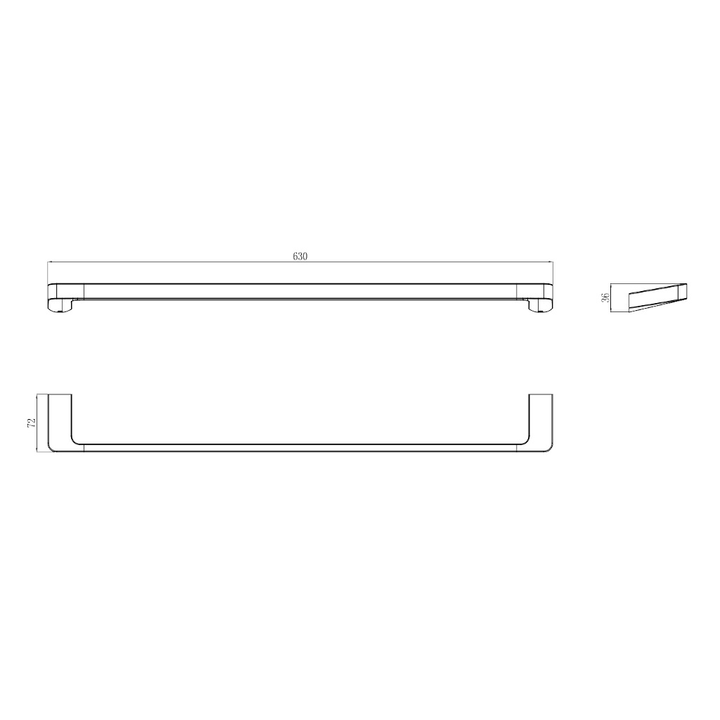 MILAN Single Towel Rail drawing