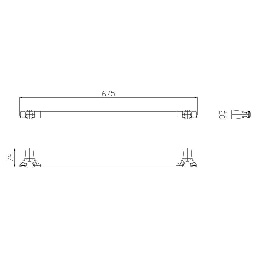 VICTORIA Single Towel Rail drawing