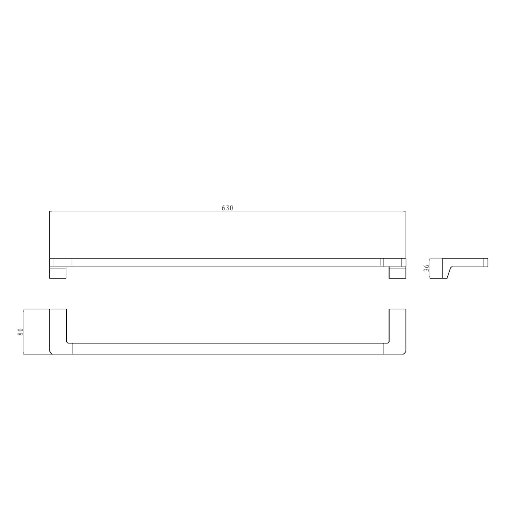 HALE Single Towel Rail drawing