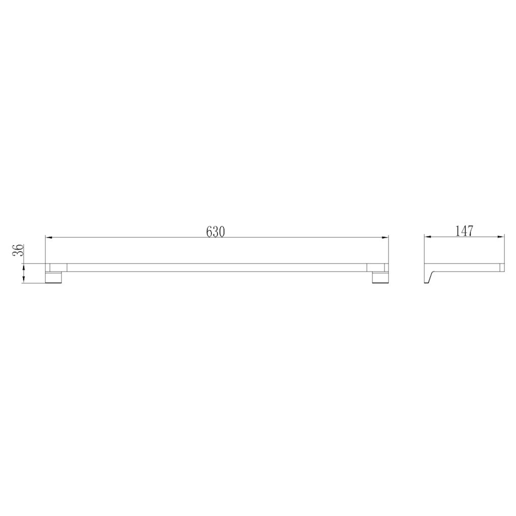 HALE Double Towel Rail 650mm drawing