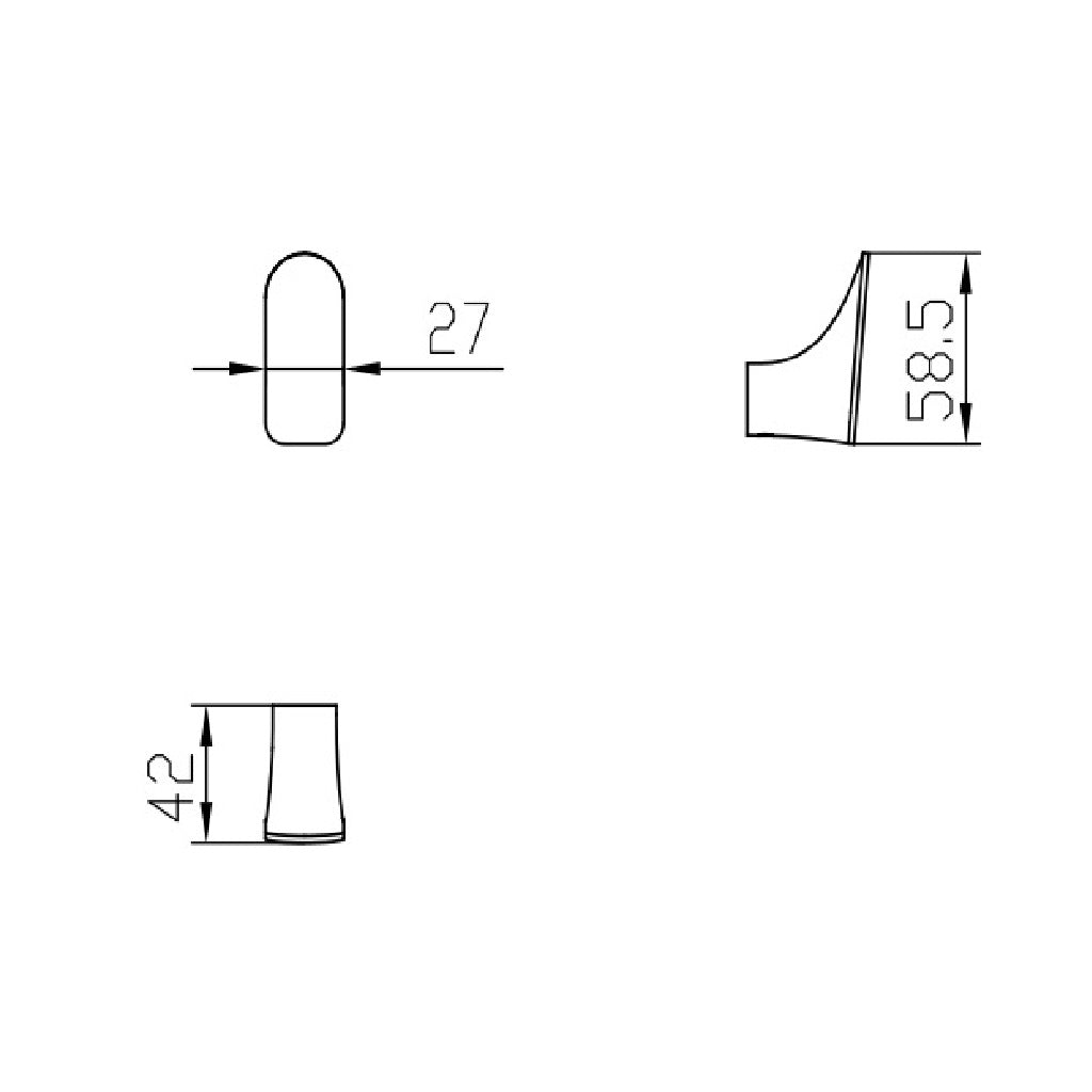 EVA Robe Hook (White & Chrome) drawing