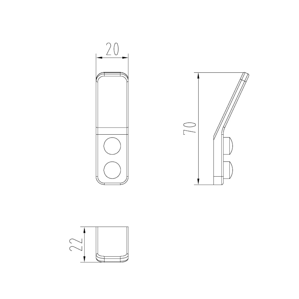 CAPRI Robe Hook drawing