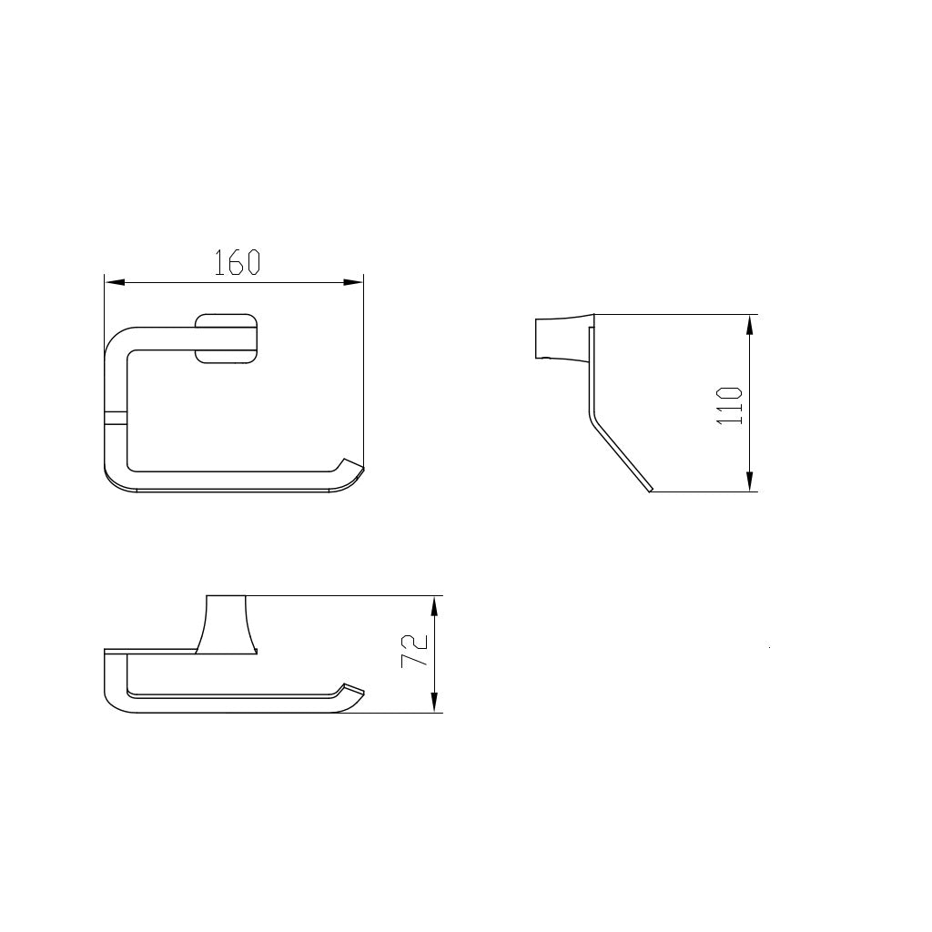 EVA Toilet Roll Holder (White & Chrome) drawing