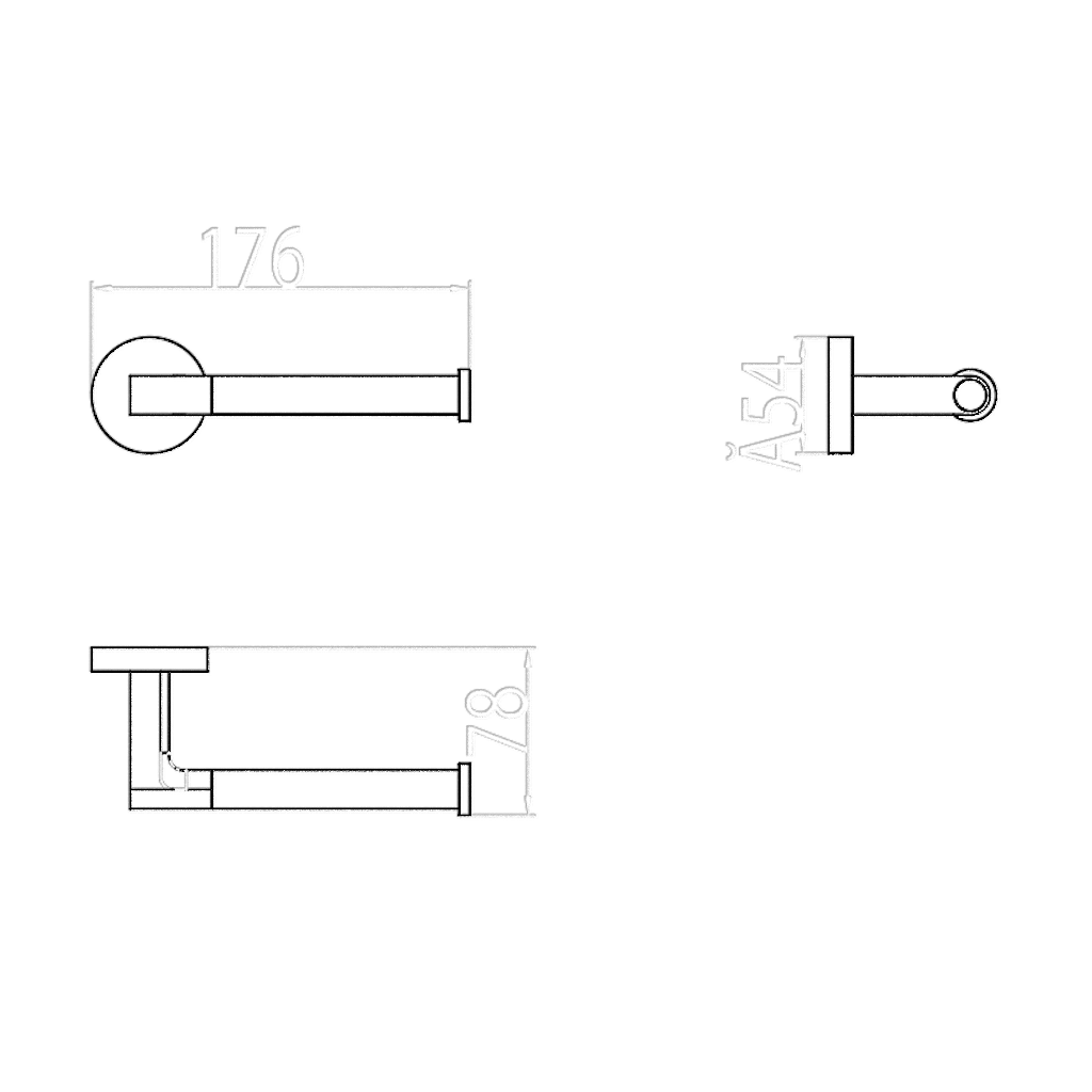 SYDNEY Toilet Roll Holder (Matte Black) drawing