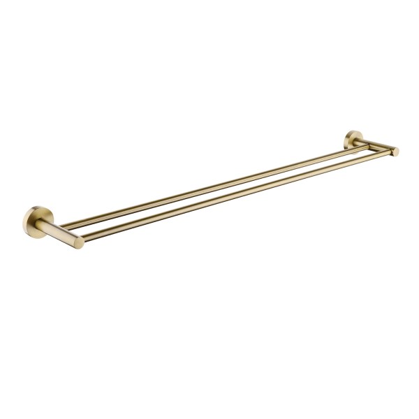 Pentro Double Towel Rail (800mm) brushed gold