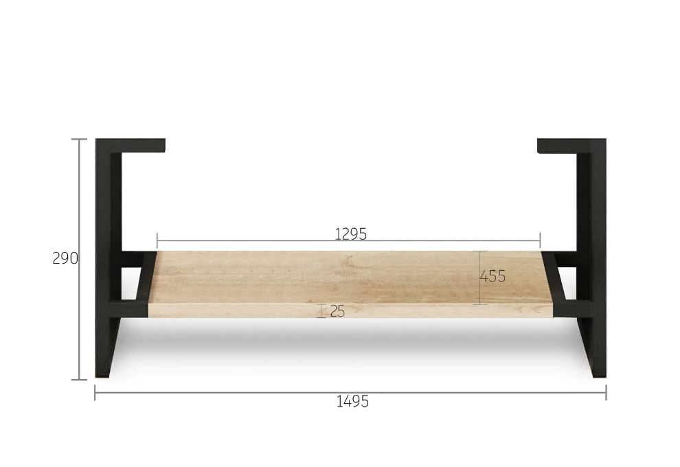 Free standing Byron Vanity 1500mm - Wood Grain Oak legs