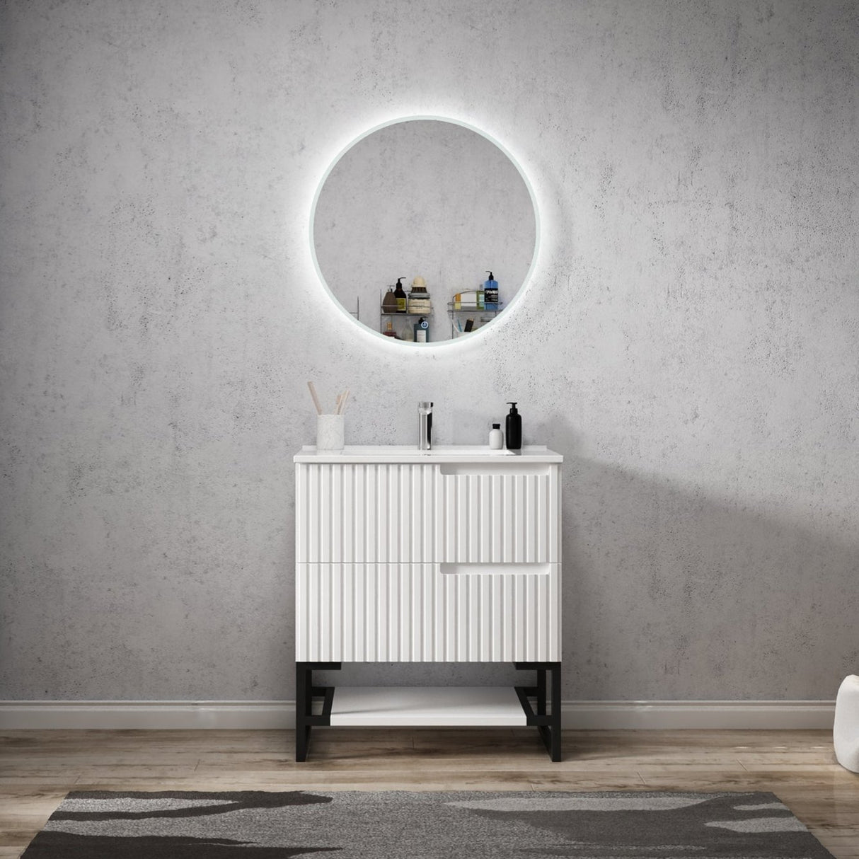 Free standing Noosa Vanity 750mm - Matte White
