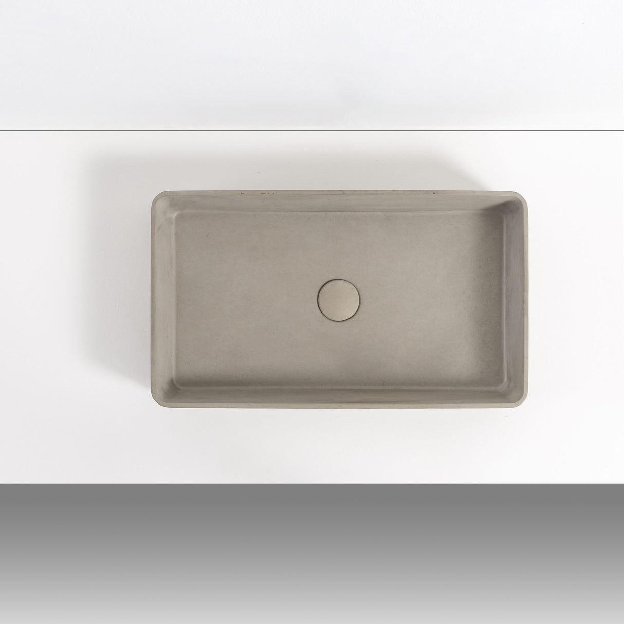 HARPER Long Rectangle Concrete Basin - Concrete top view