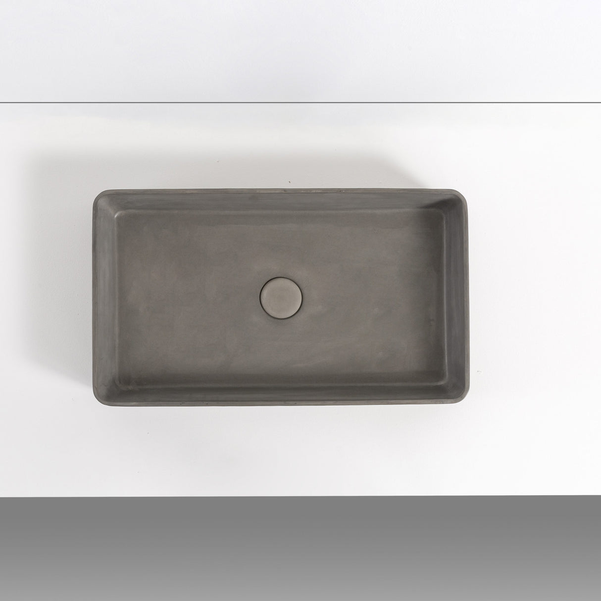 HARPER Long Rectangle Concrete Basin - Matte Grey top view