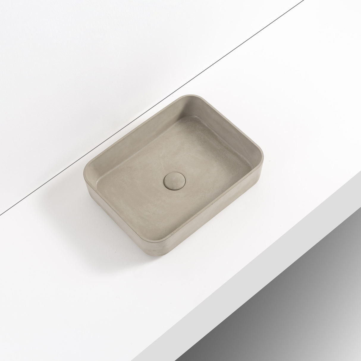 HARPER Rectangle Concrete Basin - Concrete top view