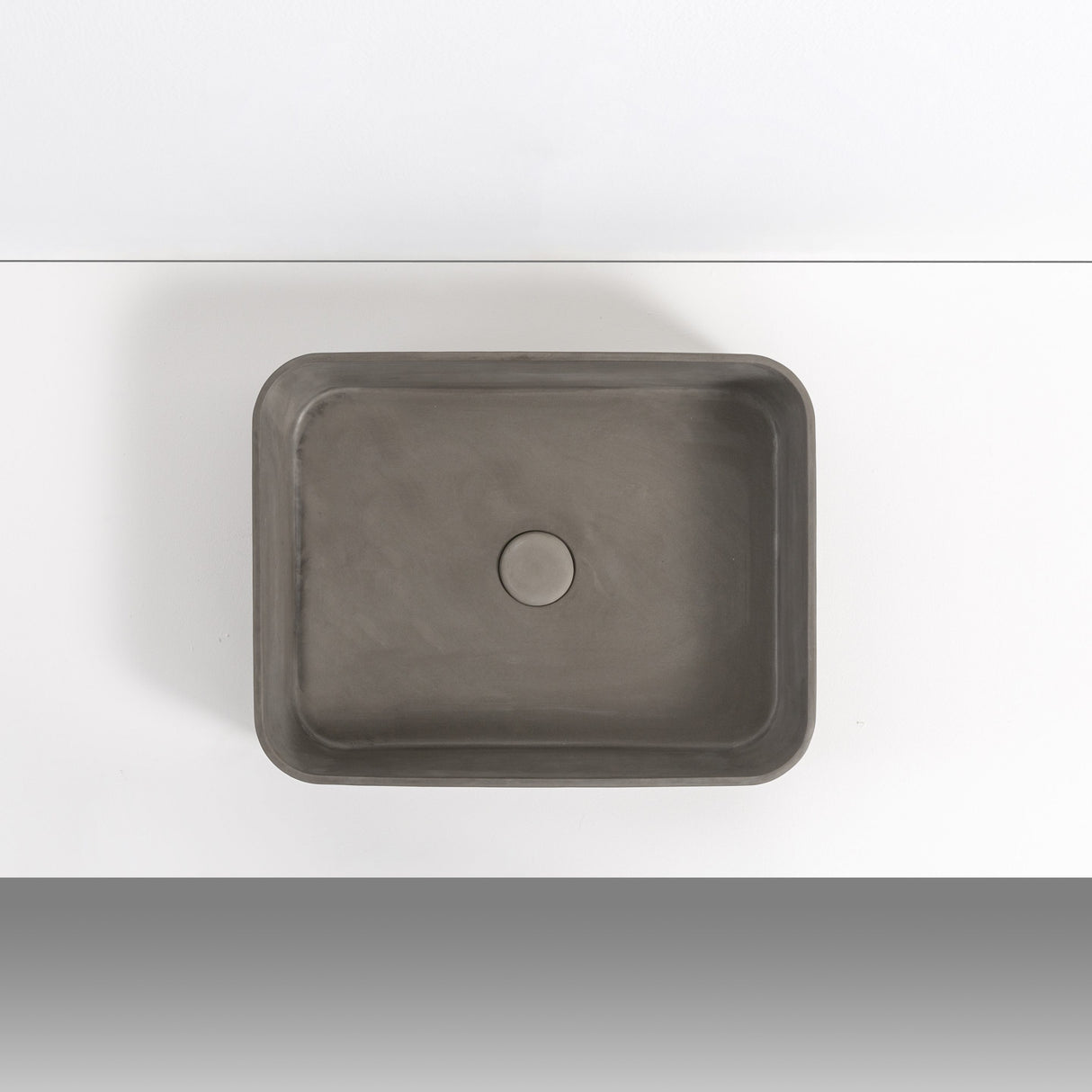 HARPER Rectangle Concrete Basin – Matte Grey top view