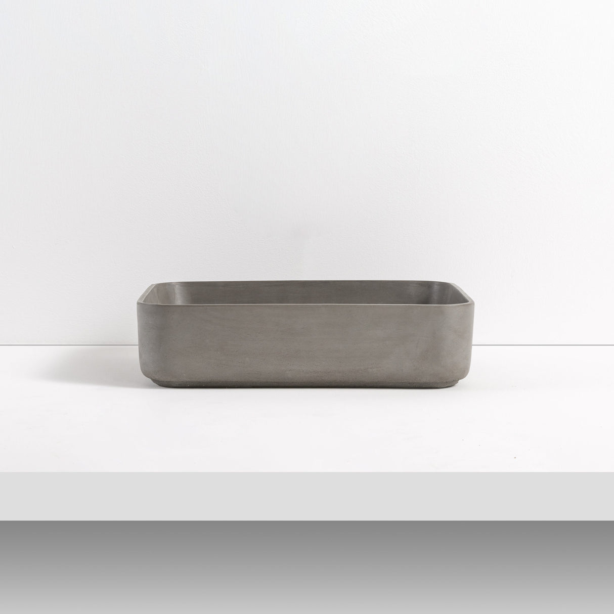 HARPER Rectangle Concrete Basin – Matte Grey side