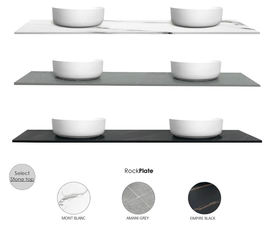 Hampton MKII Vanity 1500mm - Matte White different stone top