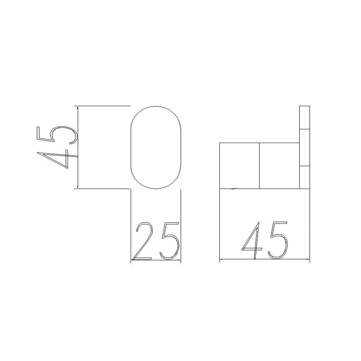 LUCID PIN Brushed Nickel Robe Hook drawing