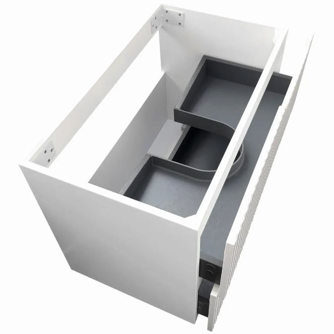 Top view of open Noosa Vanity 750mm - Matte White