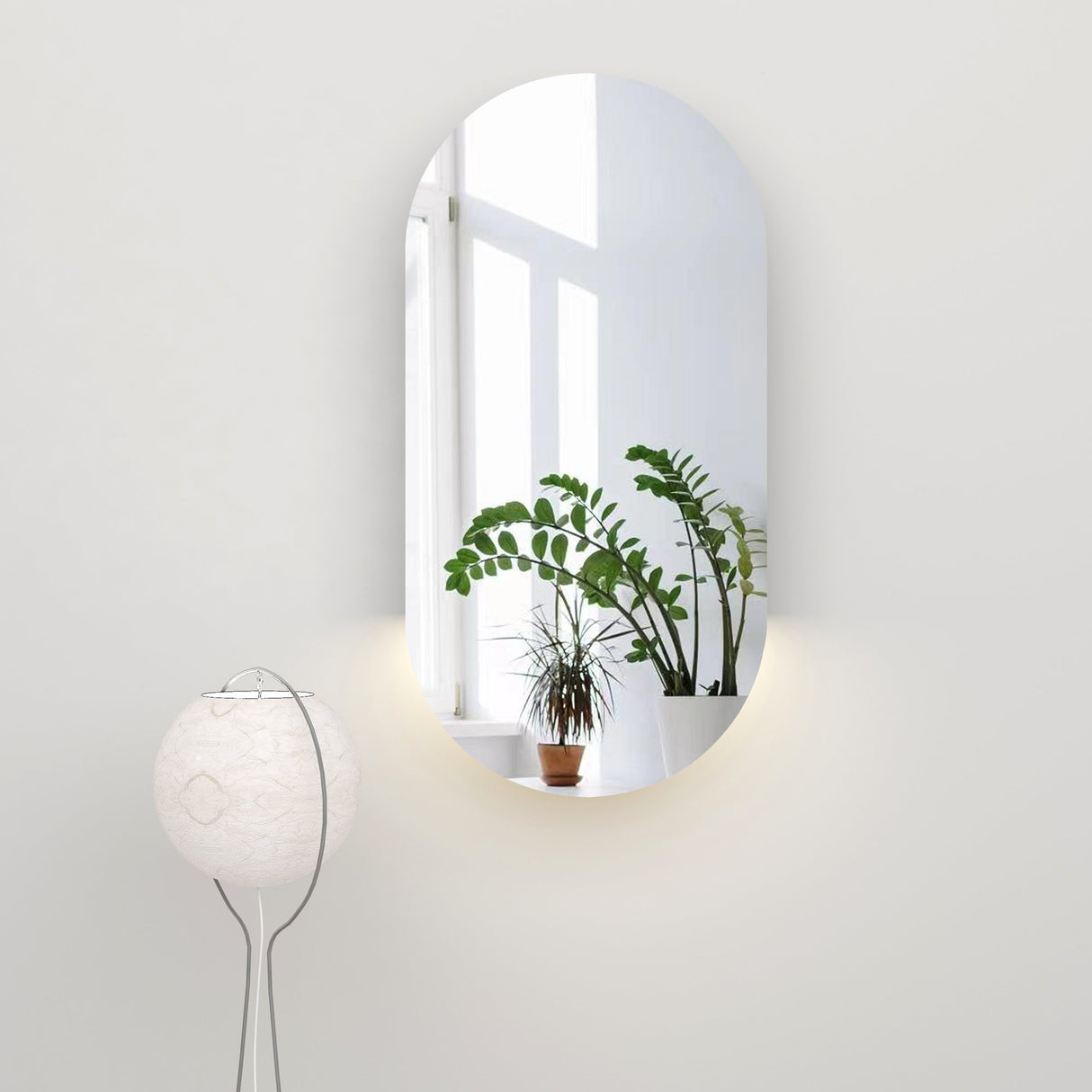 White wall with mounted Paolo Pill Shaving Cabinet (Black) 800 x 400mm