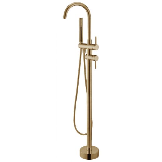 Pentro Free Standing Bath Spout and Shower Handle brushed gold