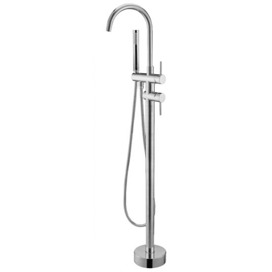 Pentro Free Standing Bath Spout and Shower Handle brushed nickel