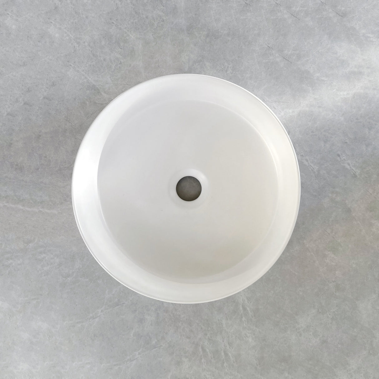 Round Ceramic Counter Top Basin 360mm - Matte White top view