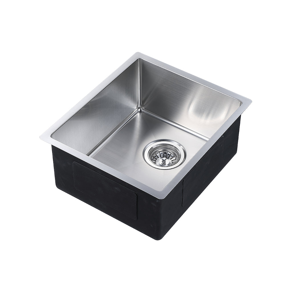 Zen 390mm Stainless Steel Hand Made Single Kitchen Sink - Over/Undermount