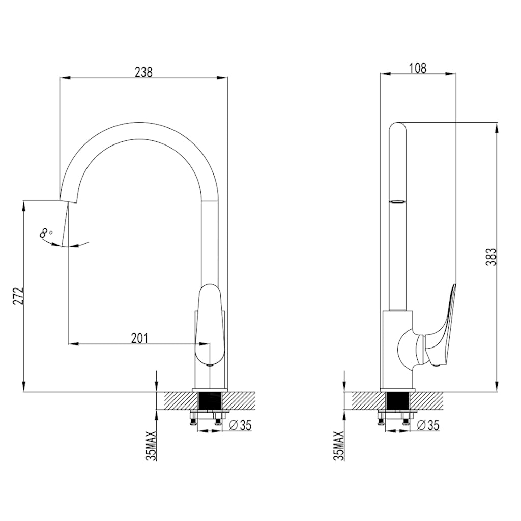 TIMO Kitchen Mixer drawing