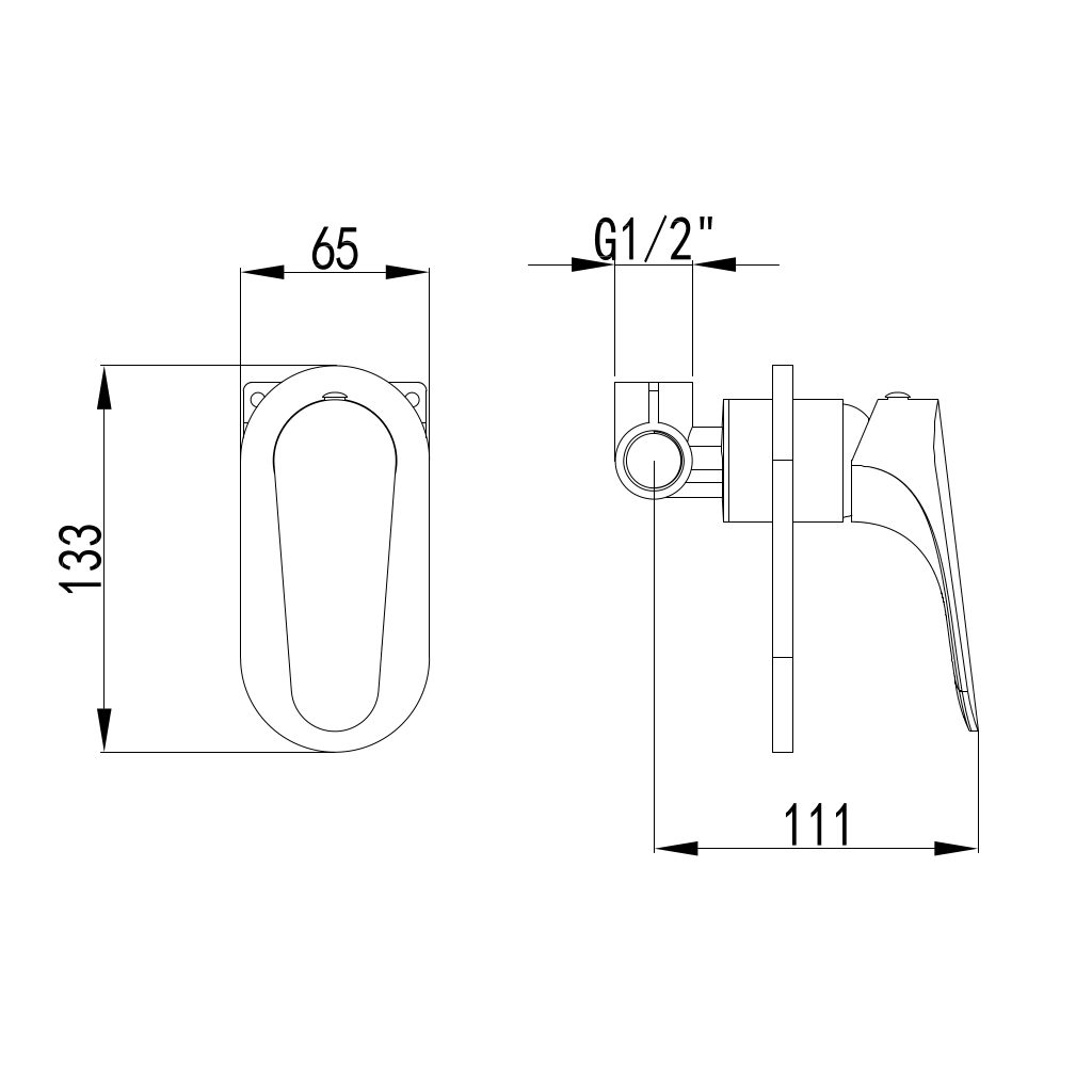 TIMO Shower/Wall Mixer drawing