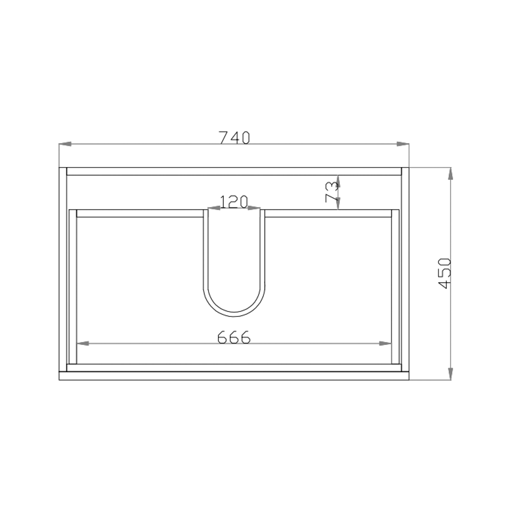 Gwen Wall Hung Vanity (with Drawers) 750mm - White drawing