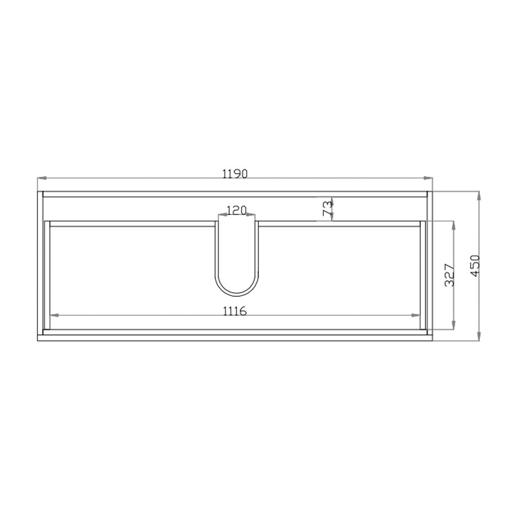 Gwen Wall Hung Vanity (with Drawers) 1200mm - White drawing detaild