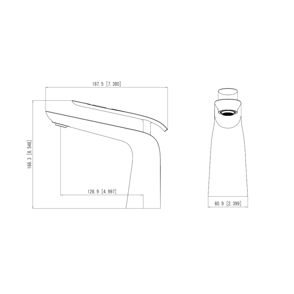 Eva Short Basin Mixer - White & Chrome drawing
