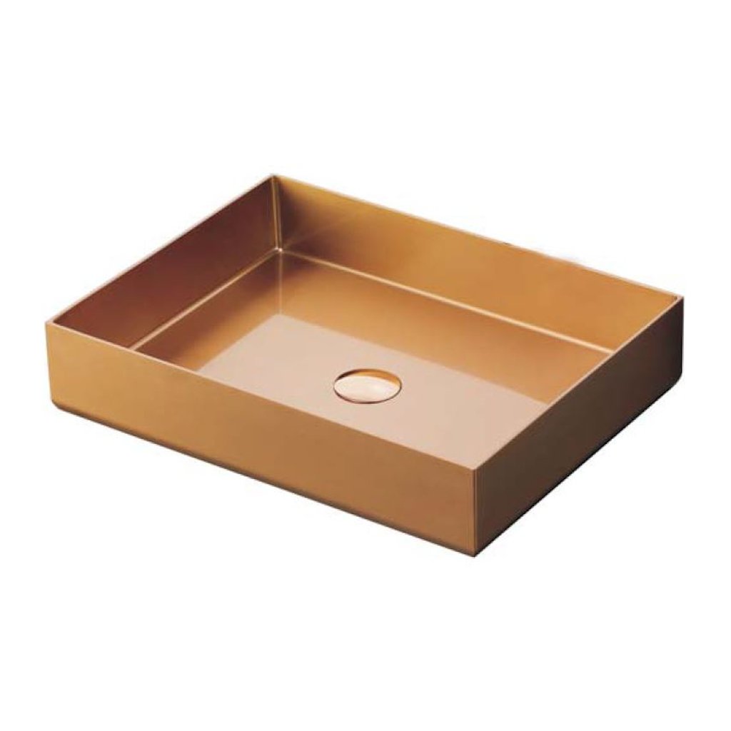 Zen Stainless Steel Counter Top Basin Rectangle - Copper