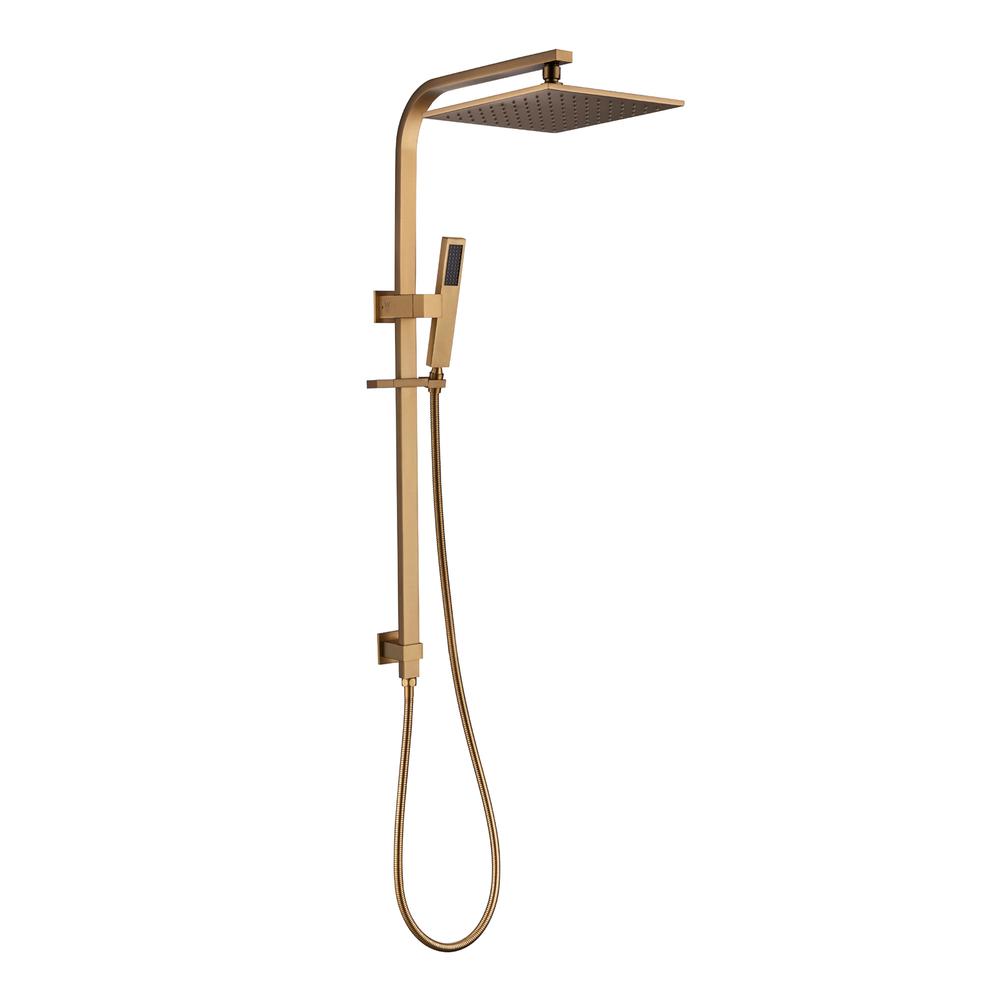 Esperia 250mm Square Shower Station brushed gold