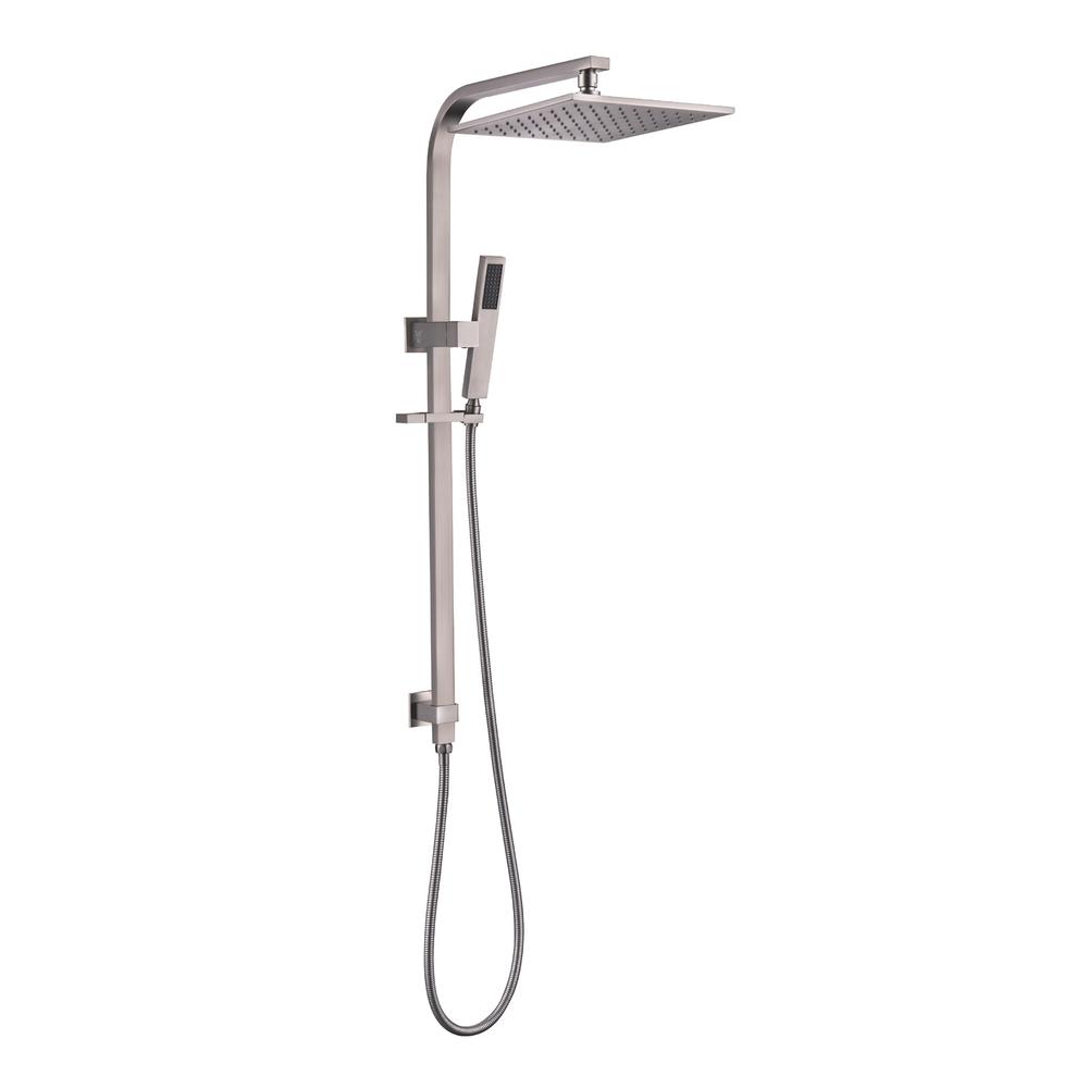Esperia 250mm Square Shower Station brushed nickel