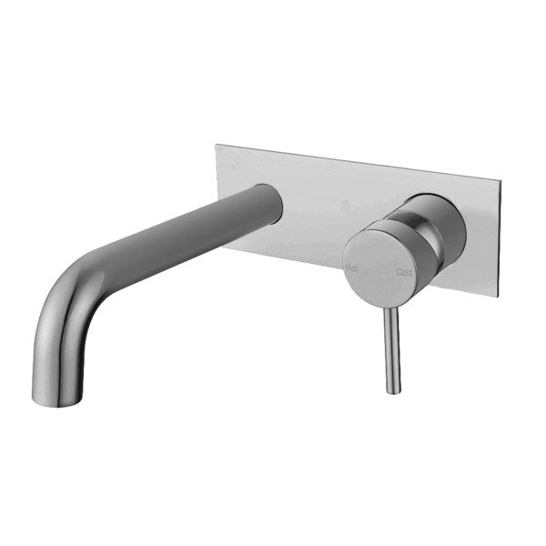 Pentro Wall Mixer With Round Spout brushed nickel