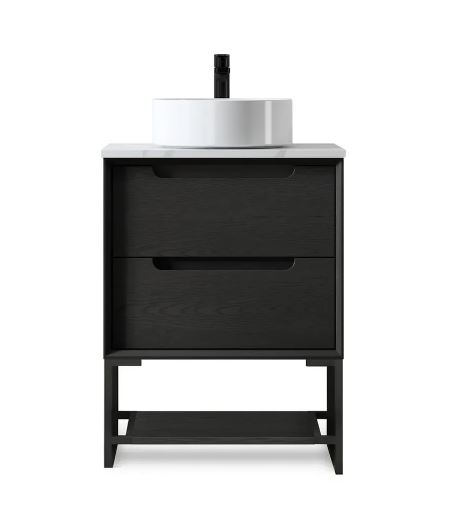 free standing Byron Vanity 600mm - Black Oak
