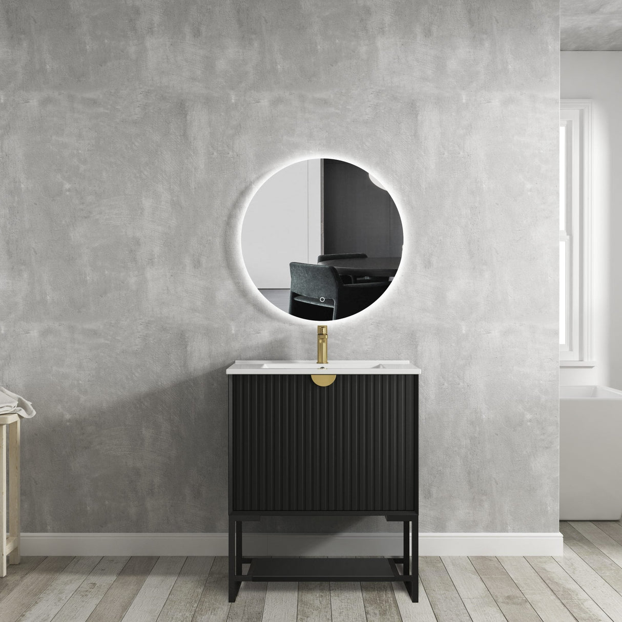 Free standing Marlo Vanity 750mm - Matte Black