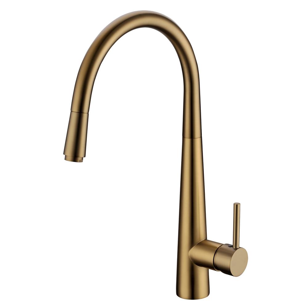 Pentro Pull-Out Kitchen Mixer brushed gold