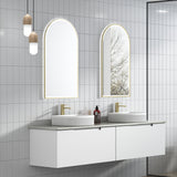 Perla Mark II 1800mm Matte White Wall Double Hung Vanity-  Fluted