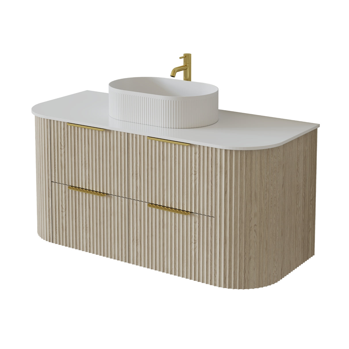 CETO Artis-D 1200mm Classic Oak Wall Hung Vanity - Curve