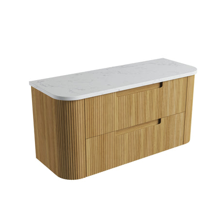 Varcelli Tier 1200mm Harvest Oak Wall Hung Vanity - Curve Fluted