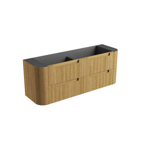 Varcelli Tier 1500mm Harvest Oak Wall Hung Vanity - Curve Fluted