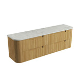 Varcelli Tier 1800mm Harvest Oak Wall Hung Vanity - Curve Fluted
