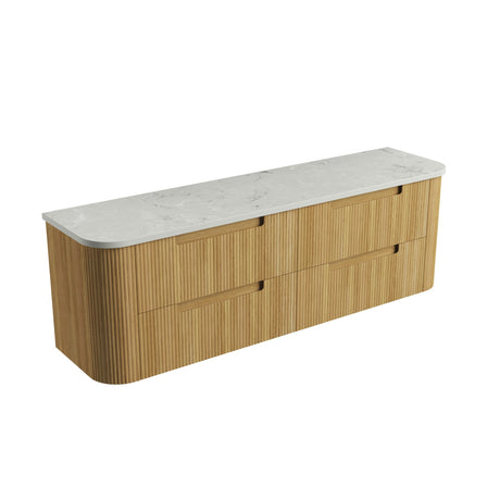 Varcelli Tier 1800mm Harvest Oak Wall Hung Vanity - Curve Fluted