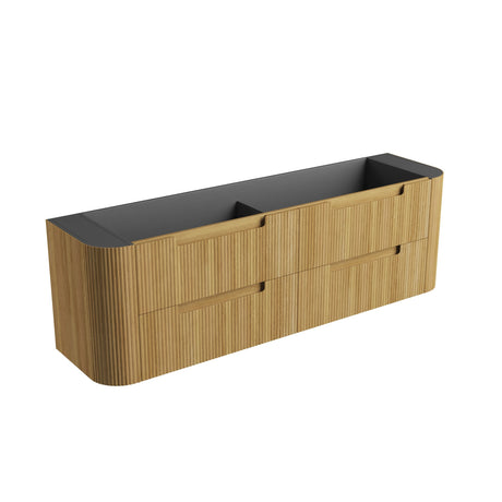 Varcelli Tier 1800mm Harvest Oak Wall Hung Vanity - Curve Fluted