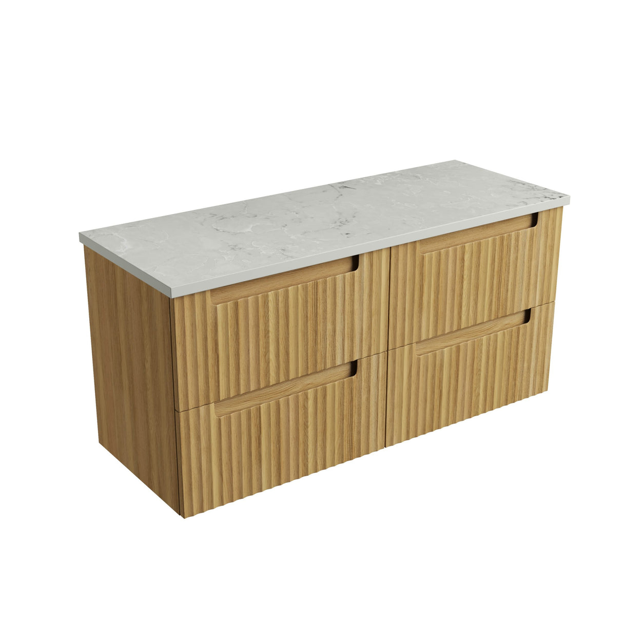 Lovina Tier 1200mm Harvest Oak Wall Hung Vanity - Fluted