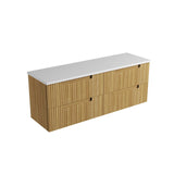 Lovina Tier 1500mm Harvest Oak Wall Hung Single Vanity - Fluted