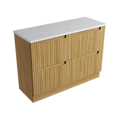 Lovina 1200mm Harvest Oak Floor Standing Vanity - Fluted