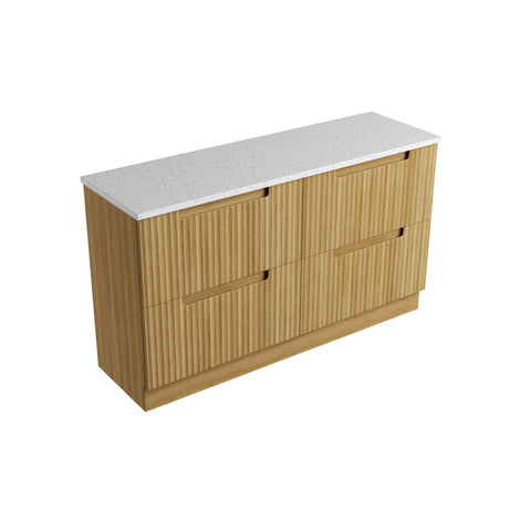 Lovina 1500mm Harvest Oak Floor Standing Single Vanity - Fluted
