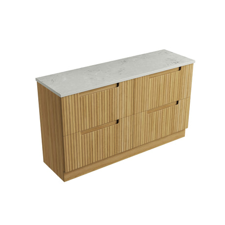 Lovina 1500mm Harvest Oak Floor Standing Single Vanity - Fluted